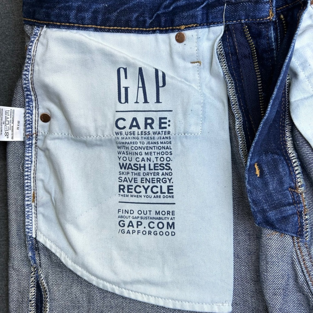 Gap 90s Loose Jeans Mens 29x32 Dark Wash Baggy Straight 5 Pocket NWT - Picture 7 of 14